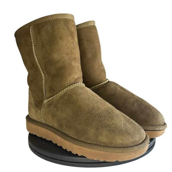 ***SOLD*** UGG Classic Short Suede Faux Fur Lined Winter Snow Boot Size 6 Brown - Picture 3 of 6